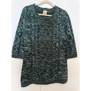 Effeci Women Cable Knit Sweater Dress Ponderosa Pine Blue Mist Size S